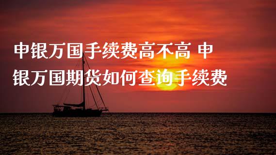 申银万国手续费高不高 申银万国期货如何查询手续费 (https://www.ynbygsw.com/) 基金投资 第1张
