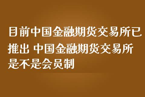 目前中国金融期货交易所已推出 中国金融期货交易所是不是会员制 (https://www.ynbygsw.com/) 基金投资 第1张