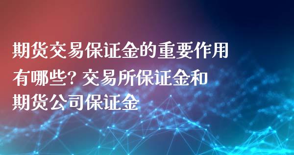 期货交易保证金的重要作用有哪些? 交易所保证金和期货公司保证金 (https://www.ynbygsw.com/) 基金投资 第1张