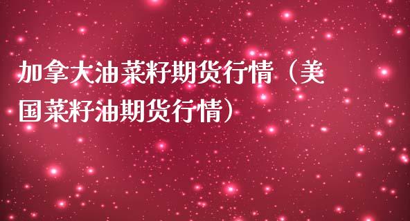 加拿大油菜籽期货行情（美国菜籽油期货行情） (https://www.ynbygsw.com/) 理财百科 第1张
