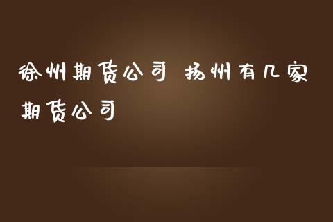 徐州期货公司 扬州有几家期货公司 (https://www.ynbygsw.com/) 基金投资 第1张