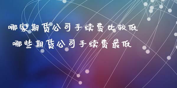 哪家期货公司手续费比较低 哪些期货公司手续费最低 (https://www.ynbygsw.com/) 国际期货 第1张