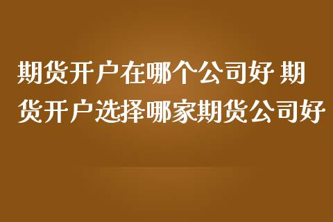 期货开户在哪个公司好 期货开户选择哪家期货公司好 (https://www.ynbygsw.com/) 国际期货 第1张