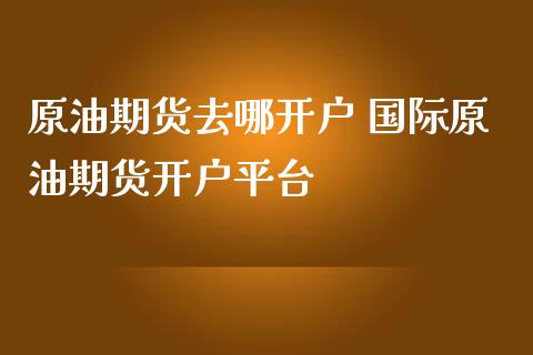 原油期货去哪开户 国际原油期货开户平台 (https://www.ynbygsw.com/) 国际期货 第1张