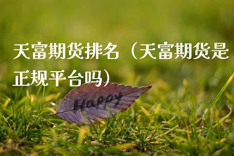 天富期货排名（天富期货是正规平台吗） (https://www.ynbygsw.com/) 期货手续费 第1张