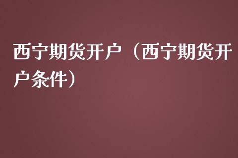 西宁期货开户（西宁期货开户条件） (https://www.ynbygsw.com/) 基金投资 第1张