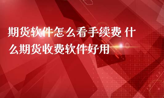 期货软件怎么看手续费 什么期货收费软件好用 (https://www.ynbygsw.com/) 基金投资 第1张