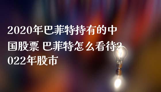 2020年巴菲特持有的中国股票 巴菲特怎么看待2022年股市 (https://www.ynbygsw.com/) 基金投资 第1张