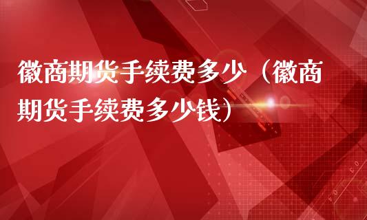 徽商期货手续费多少（徽商期货手续费多少钱） (https://www.ynbygsw.com/) 国际期货 第1张