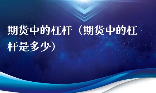 期货中的杠杆（期货中的杠杆是多少） (https://www.ynbygsw.com/) 基金投资 第1张