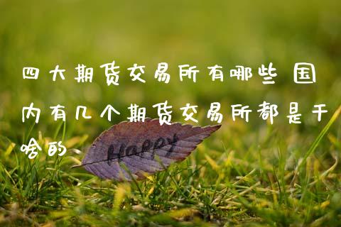 四大期货交易所有哪些 国内有几个期货交易所都是干啥的 (https://www.ynbygsw.com/) 基金投资 第1张