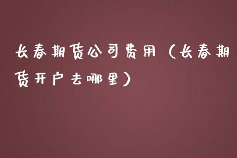 长春期货公司费用（长春期货开户去哪里） (https://www.ynbygsw.com/) 基金投资 第1张