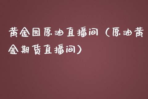 黄金园原油直播间（原油黄金期货直播间） (https://www.ynbygsw.com/) 国际期货 第1张