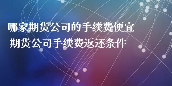 哪家期货公司的手续费便宜 期货公司手续费返还条件 (https://www.ynbygsw.com/) 基金投资 第1张