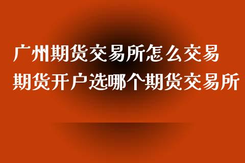 广州期货交易所怎么交易 期货开户选哪个期货交易所 (https://www.ynbygsw.com/) 基金投资 第1张