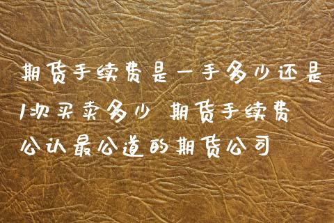 期货手续费是一手多少还是1次买卖多少 期货手续费公认最公道的期货公司 (https://www.ynbygsw.com/) 理财百科 第1张