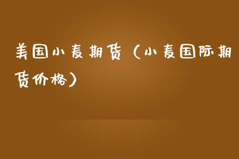 美国小麦期货（小麦国际期货价格） (https://www.ynbygsw.com/) 国际期货 第1张