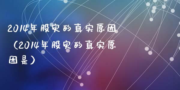 2014年股灾的真实原因（2014年股灾的真实原因是） (https://www.ynbygsw.com/) 国际期货 第1张