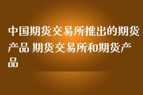 中国期货交易所推出的期货产品 期货交易所和期货产品 (https://www.ynbygsw.com/) 基金投资 第1张