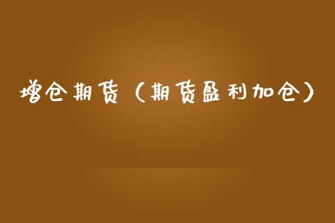 增仓期货（期货盈利加仓） (https://www.ynbygsw.com/) 期货入门 第1张