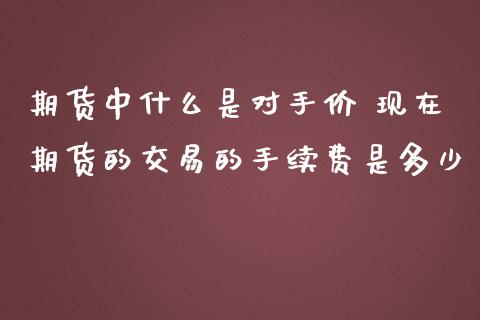 期货中什么是对手价 现在期货的交易的手续费是多少 (https://www.ynbygsw.com/) 理财百科 第1张