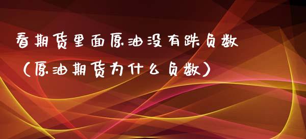 看期货里面原油没有跌负数（原油期货为什么负数） (https://www.ynbygsw.com/) 原油期货 第1张