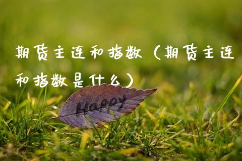 期货主连和指数（期货主连和指数是什么） (https://www.ynbygsw.com/) 基金投资 第1张