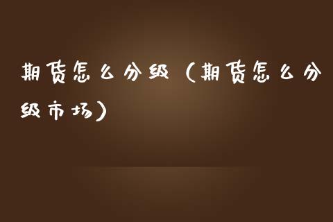 期货怎么分级（期货怎么分级市场） (https://www.ynbygsw.com/) 德指期货 第1张