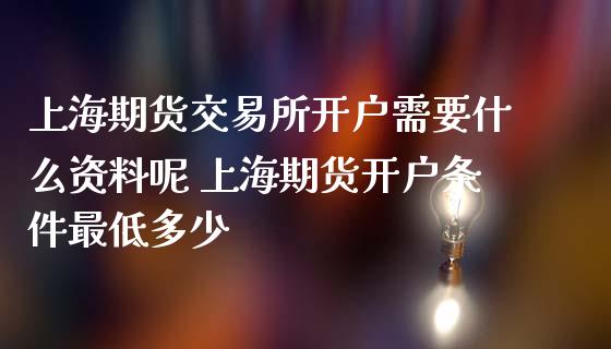 上海期货交易所开户需要什么资料呢 上海期货开户条件最低多少 (https://www.ynbygsw.com/) 国际期货 第1张