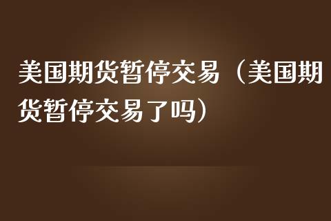 美国期货暂停交易（美国期货暂停交易了吗） (https://www.ynbygsw.com/) 原油期货 第1张