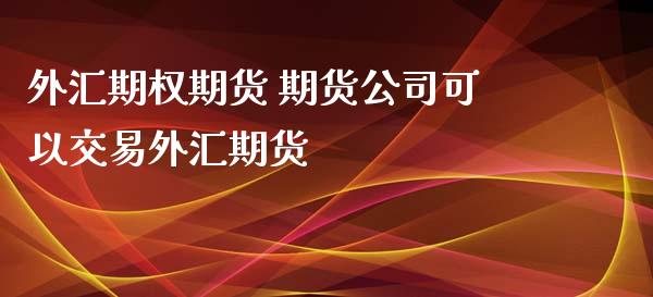 外汇期权期货 期货公司可以交易外汇期货 (https://www.ynbygsw.com/) 国际期货 第1张