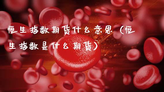 恒生指数期货什么意思（恒生指数是什么期货） (https://www.ynbygsw.com/) 理财百科 第1张