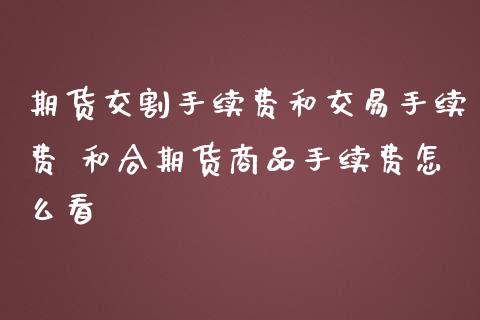 期货交割手续费和交易手续费 和合期货商品手续费怎么看 (https://www.ynbygsw.com/) 国际期货 第1张