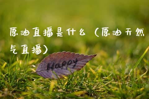 原油直播是什么（原油天然气直播） (https://www.ynbygsw.com/) 国际期货 第1张