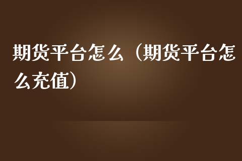期货平台怎么（期货平台怎么充值） (https://www.ynbygsw.com/) 期货入门 第1张
