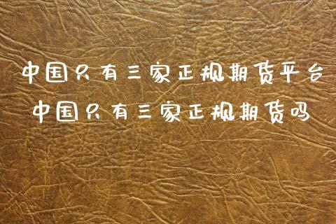 中国只有三家正规期货平台 中国只有三家正规期货吗 (https://www.ynbygsw.com/) 国际期货 第1张