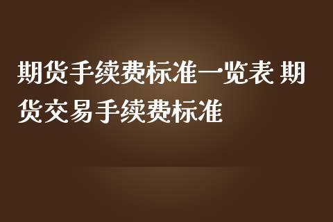 期货手续费标准一览表 期货交易手续费标准 (https://www.ynbygsw.com/) 国际期货 第1张