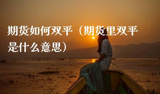 期货如何双平（期货里双平是什么意思） (https://www.ynbygsw.com/) 期货开户 第1张