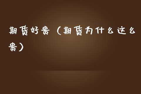 期货好贵（期货为什么这么贵） (https://www.ynbygsw.com/) 期货开户 第1张