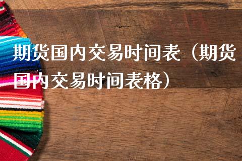 期货国内交易时间表（期货国内交易时间表格） (https://www.ynbygsw.com/) 内盘期货 第1张
