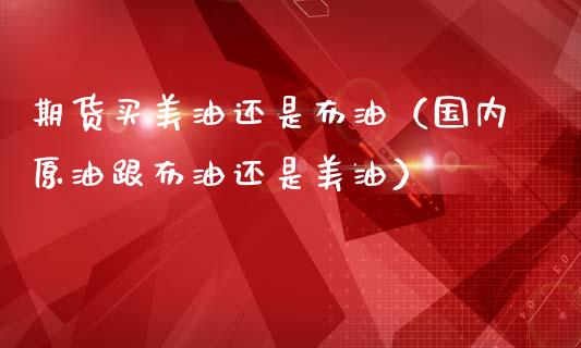 期货买美油还是布油（国内原油跟布油还是美油） (https://www.ynbygsw.com/) 理财百科 第1张