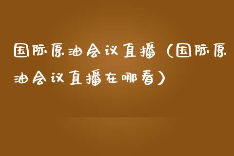 国际原油会议直播（国际原油会议直播在哪看） (https://www.ynbygsw.com/) 国际期货 第1张