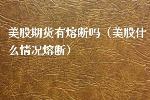 美股期货有熔断吗（美股什么情况熔断） (https://www.ynbygsw.com/) 德指期货 第1张