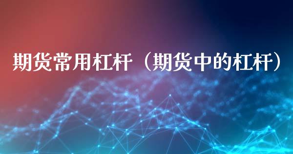 期货常用杠杆（期货中的杠杆） (https://www.ynbygsw.com/) 期货入门 第1张