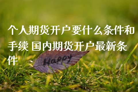 个人期货开户要什么条件和手续 国内期货开户最新条件 (https://www.ynbygsw.com/) 国际期货 第1张