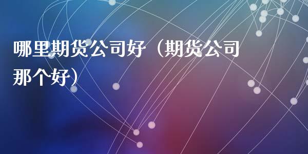 哪里期货公司好（期货公司那个好） (https://www.ynbygsw.com/) 原油期货 第1张