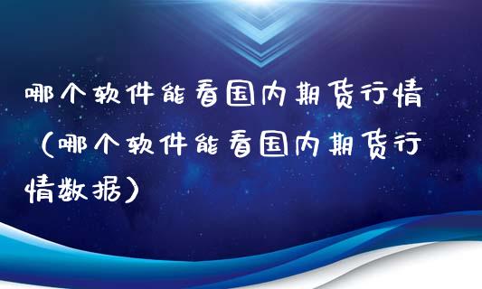 哪个软件能看国内期货行情（哪个软件能看国内期货行情数据） (https://www.ynbygsw.com/) 基金投资 第1张