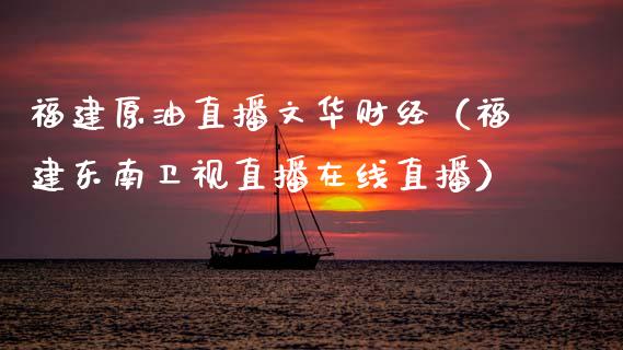 福建原油直播文华财经（福建东南卫视直播在线直播） (https://www.ynbygsw.com/) 国际期货 第1张