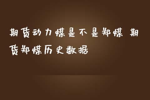 期货动力煤是不是郑煤 期货郑煤历史数据 (https://www.ynbygsw.com/) 国际期货 第1张