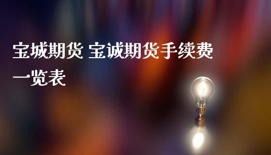 宝城期货 宝诚期货手续费一览表 (https://www.ynbygsw.com/) 国际期货 第1张